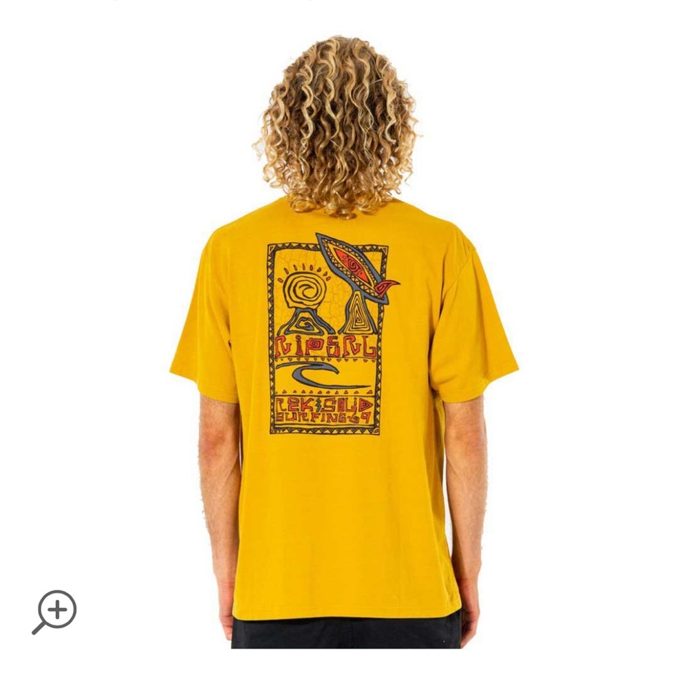 Mens NWT yellow rip curl tee